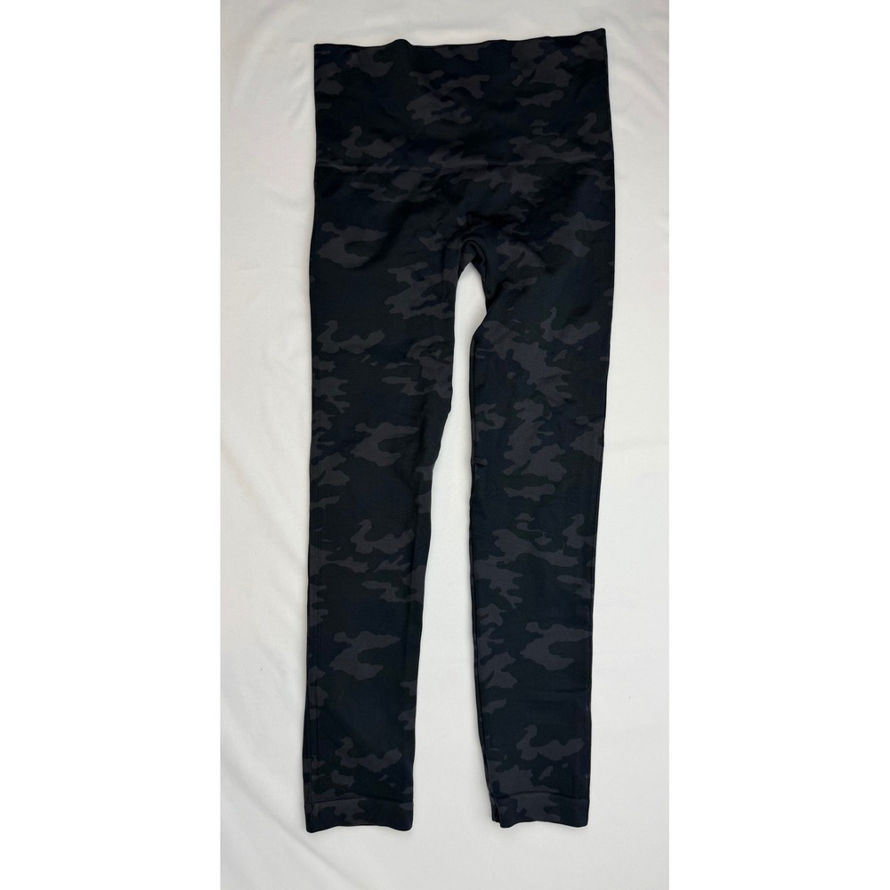 Spanx Look at Me Now Seamless Leggings Black Camo High Waisted Tummy Control M